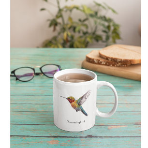Rainbow Wings: Lebhafte Hummingbird Art, kundenspe Zweifarbige Tasse