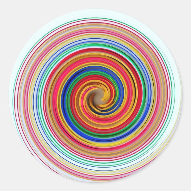 Rainbow-Wirbel Runder Aufkleber (Vorderseite)
