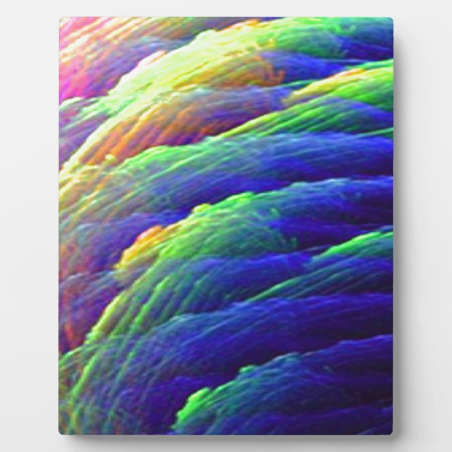 Rainbow Wispy Feather Mountains Fotoplatte (Vorderseite)