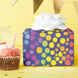 Rainbow Wonky Polka Dots Geschenkpapier
