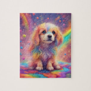 Rainbow World Niedlicher farbiger Hund