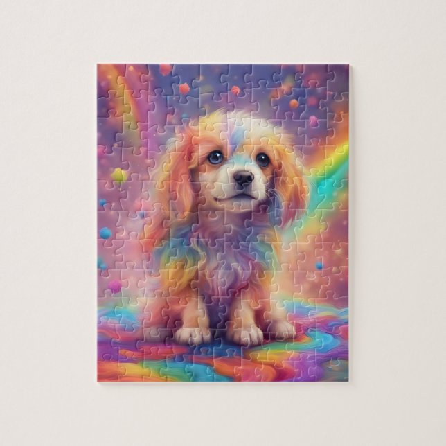 Rainbow World Niedlicher farbiger Hund (Vertikal)
