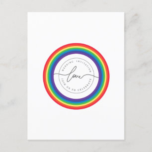 Rainbow World Wedding Announcement Postcard Ankündigungspostkarte