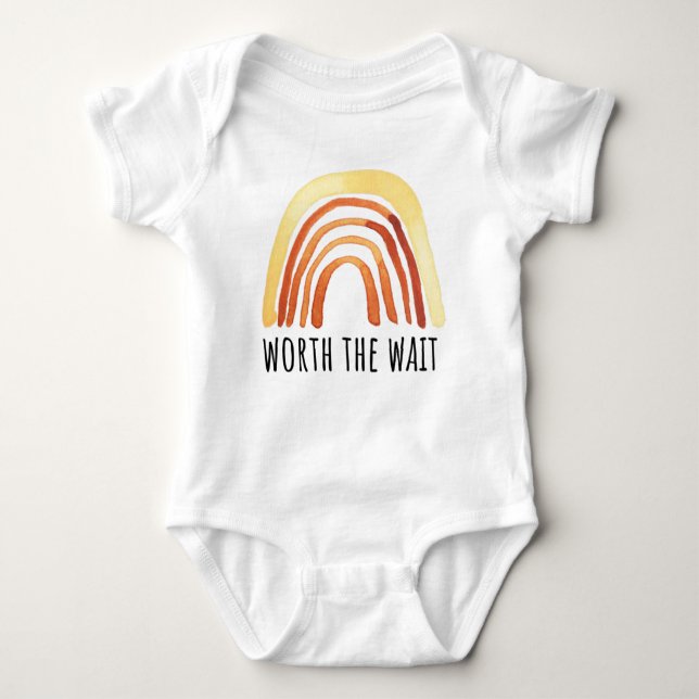 Rainbow Worth The Wait Baby Bodysuit Baby Strampler (Vorderseite)