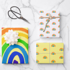 Rainbow Wrapping Paper Geschenkpapier Set