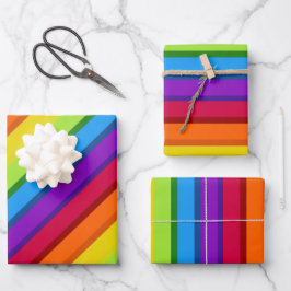 Rainbow Wrapping Paper Sheets mit mehrfarbigen Str Geschenkpapier Set