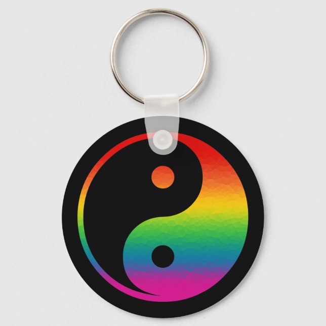 Rainbow Yin Yang Schlüsselanhänger (Vorderseite)