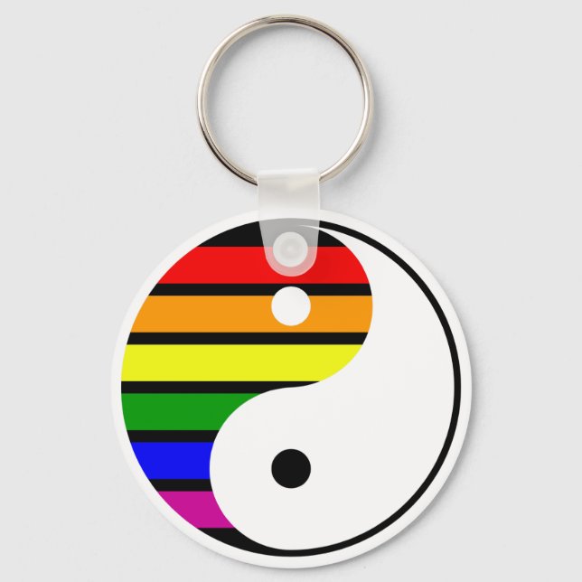 Rainbow Yin Yang Schlüsselanhänger (Vorderseite)