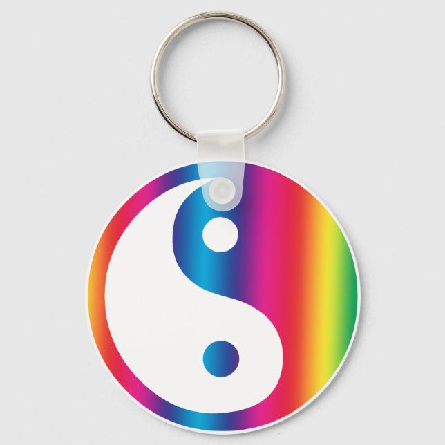Rainbow Yin Yang Schlüsselanhänger (Vorderseite)