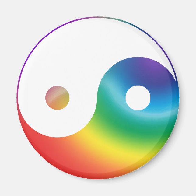Rainbow Yin Yang Symbol Magnet (Vorne)