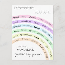 Rainbow you are wonderful positivity inspirational postkarte