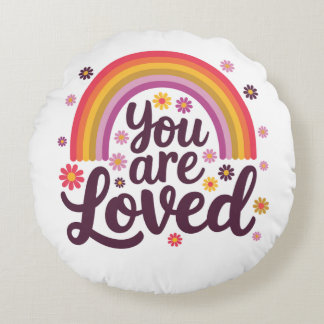 Rainbow You Love Round Pillow Rundes Kissen