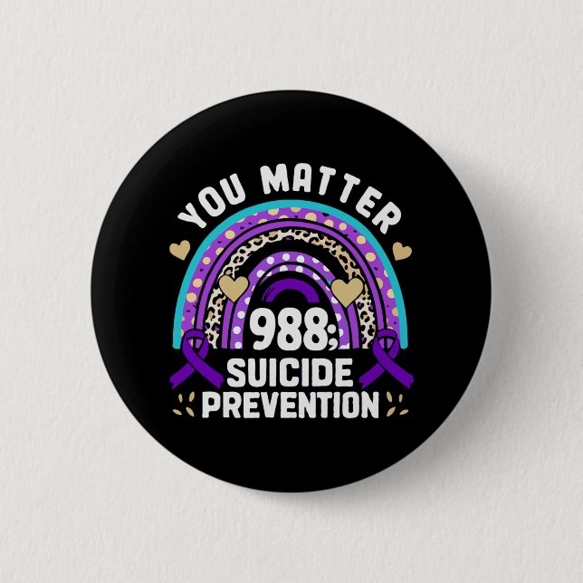 Rainbow You Problem 988 Suizidprävention Awarene Button (Vorderseite)