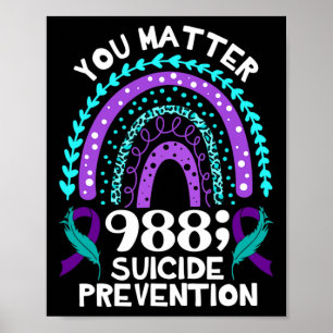 Rainbow You Problem 988 Suizidprävention Awarene Poster