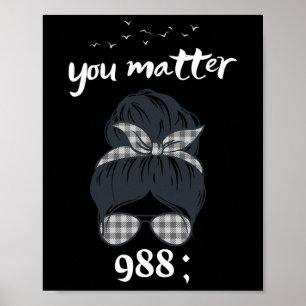 Rainbow You Problem 988 Suizidprävention Awarene Poster