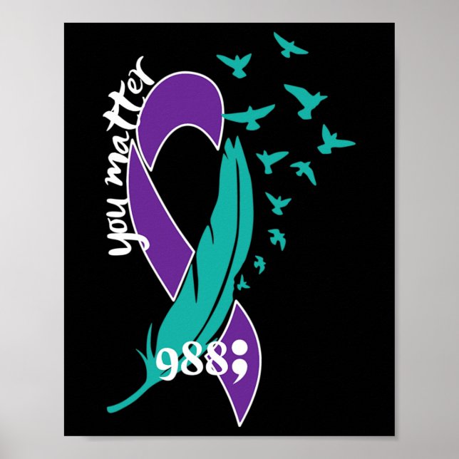 Rainbow You Problem 988 Suizidprävention Awarene Poster (Vorne)