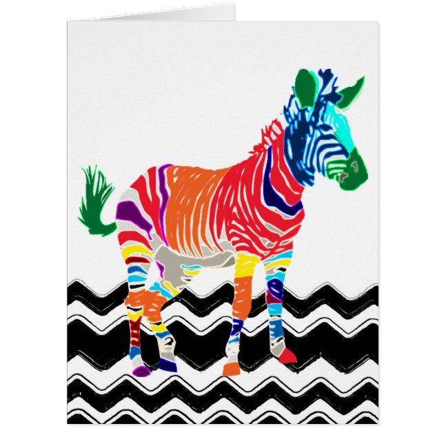 Rainbow Zebra Animals Mit Monogramm Muster Party (Vorderseite)