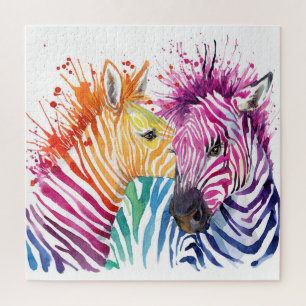 Rainbow zebra, Aquarellbilder.