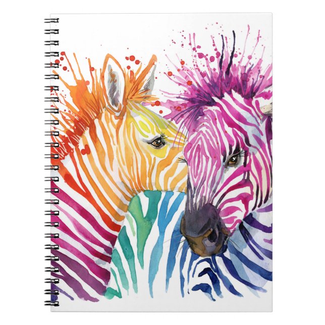 Rainbow zebra, Aquarellbilder. Notizblock (Vorderseite)