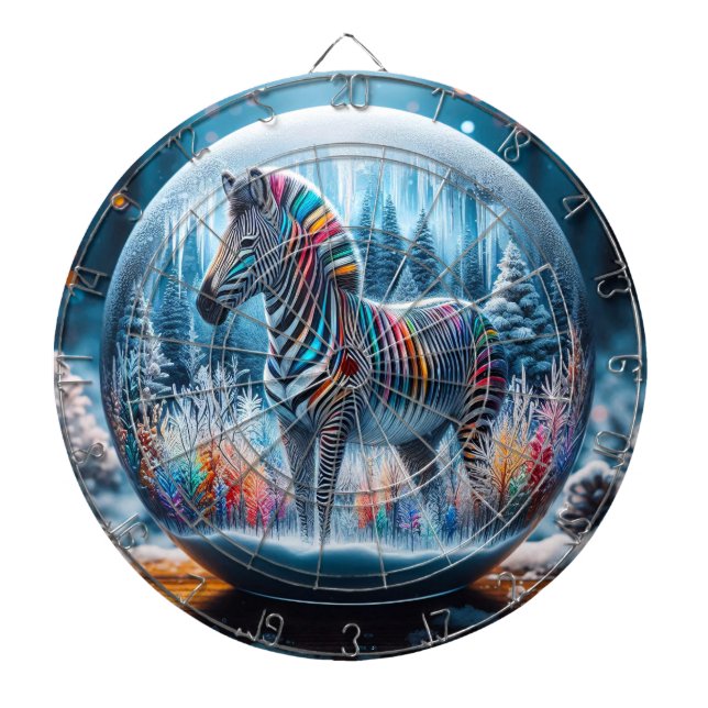 Rainbow Zebra Dartboard Dartscheibe (vorne)