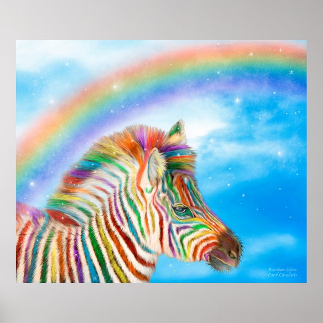 Rainbow Zebra Fine Art Poster/Print Poster (Vorne)