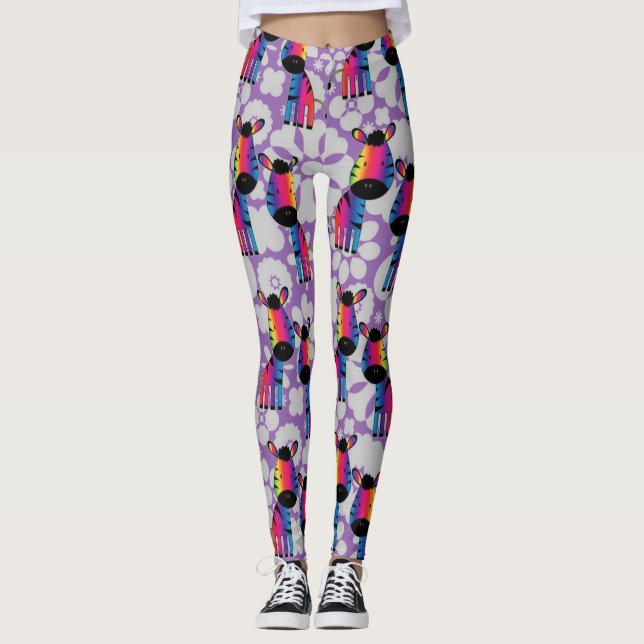 Rainbow Zebra Leggings (Vorderseite)