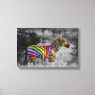 Rainbow Zebra Leinwanddruck