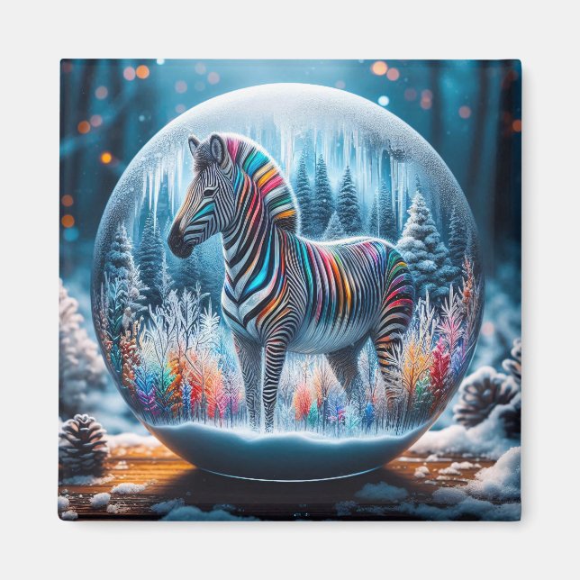 Rainbow Zebra Magnet (Vorne)