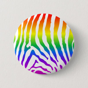 Rainbow Zebra Pattern Button