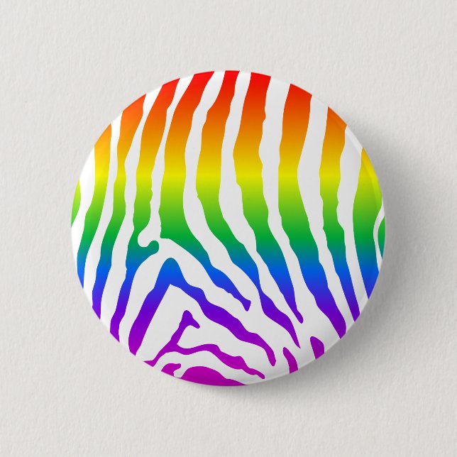 Rainbow Zebra Pattern Button (Vorderseite)