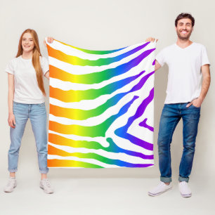 Rainbow Zebra Pattern Fleecedecke