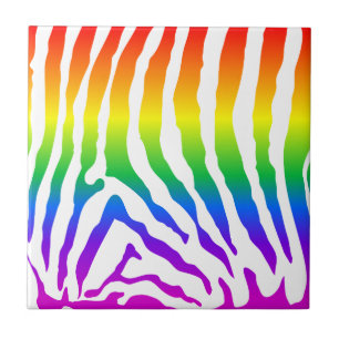 Rainbow Zebra Pattern Fliese