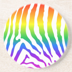 Rainbow Zebra Pattern Getränkeuntersetzer