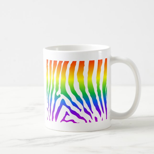 Rainbow Zebra Pattern Kaffeetasse (Rechts)