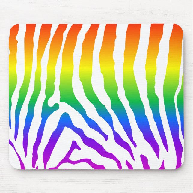 Rainbow Zebra Pattern Mousepad (Vorne)