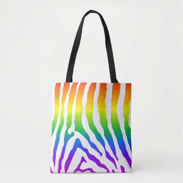 Rainbow Zebra Pattern Tasche (Vorderseite)