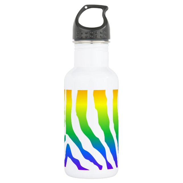 Rainbow Zebra Pattern Trinkflasche (Vorderseite)