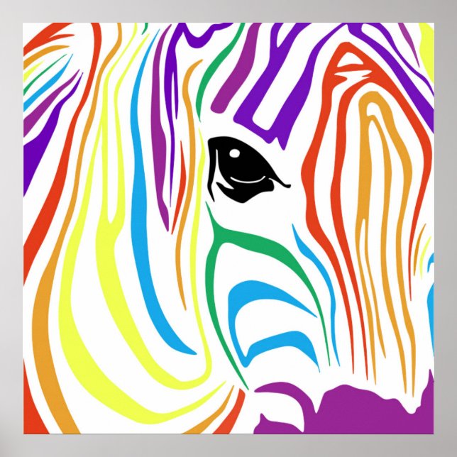 Rainbow Zebra Poster (Vorne)