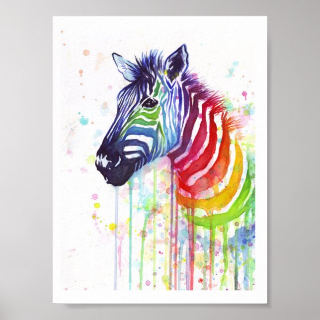 Rainbow Zebra Poster (Vorne)