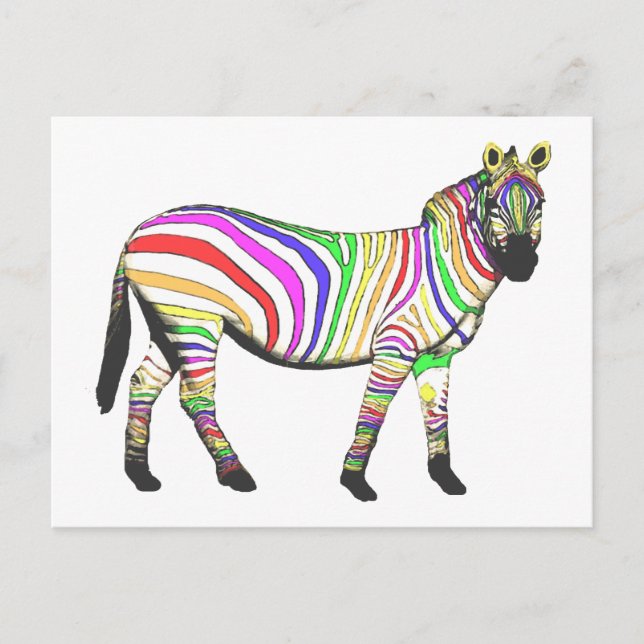 Rainbow Zebra Postkarte (Vorderseite)
