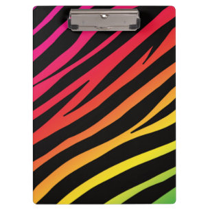 Rainbow zebra print mehrfarbig klemmbrett