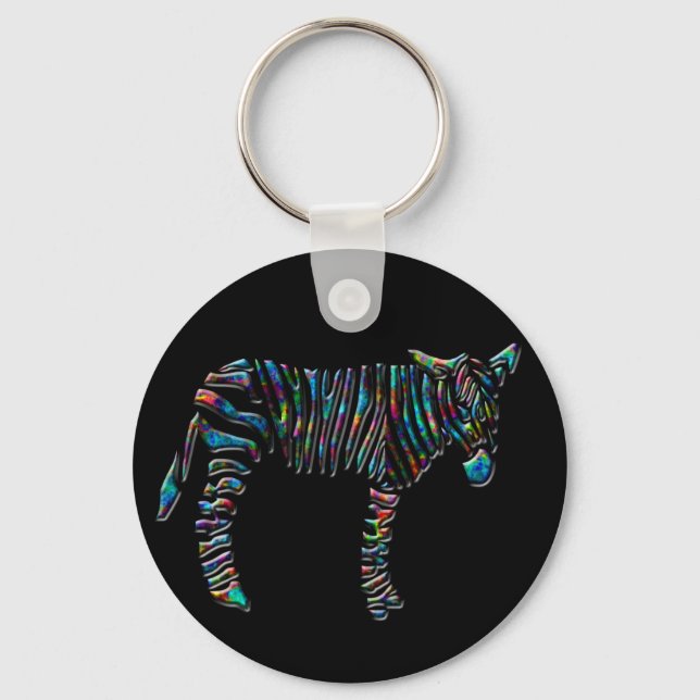 Rainbow Zebra Schlüsselanhänger (Vorderseite)