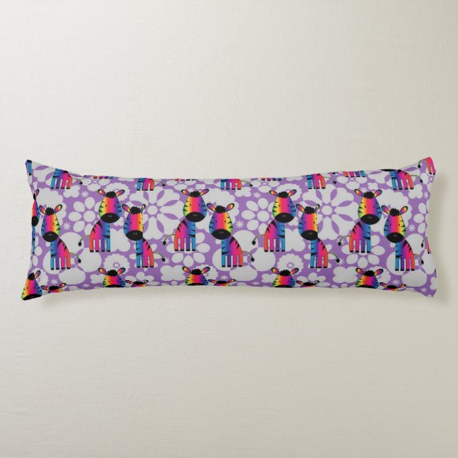 Rainbow Zebra Seitenschläferkissen (Vorderseite)