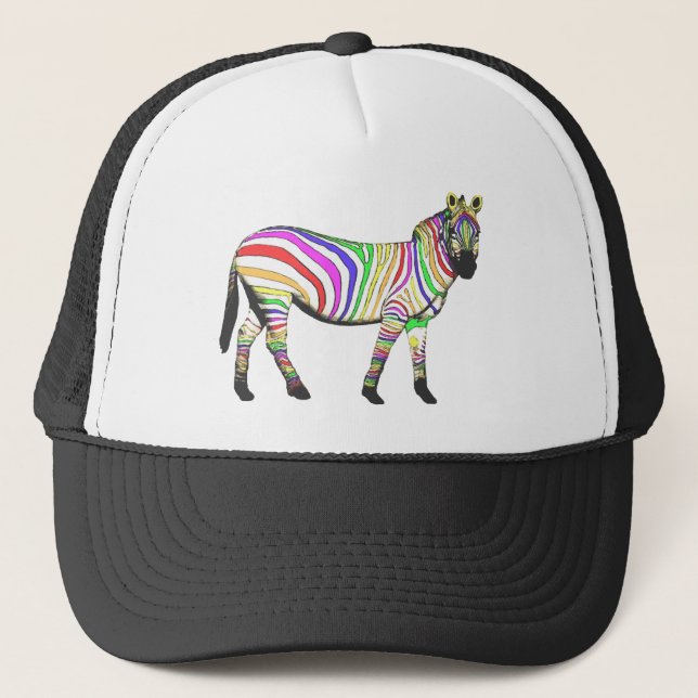 Rainbow Zebra Truckerkappe (Vorderseite)