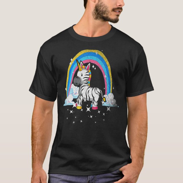 Rainbow Zebracorn Africa Animal Fantasy Zebra Unic T-Shirt (Vorderseite)