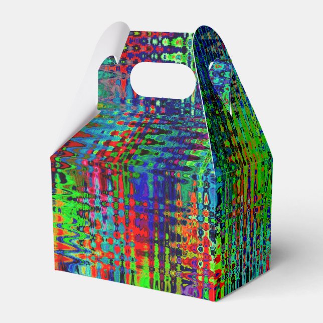 Rainbow Zickzack Abstrakt Geschenkschachtel (Rückseite)