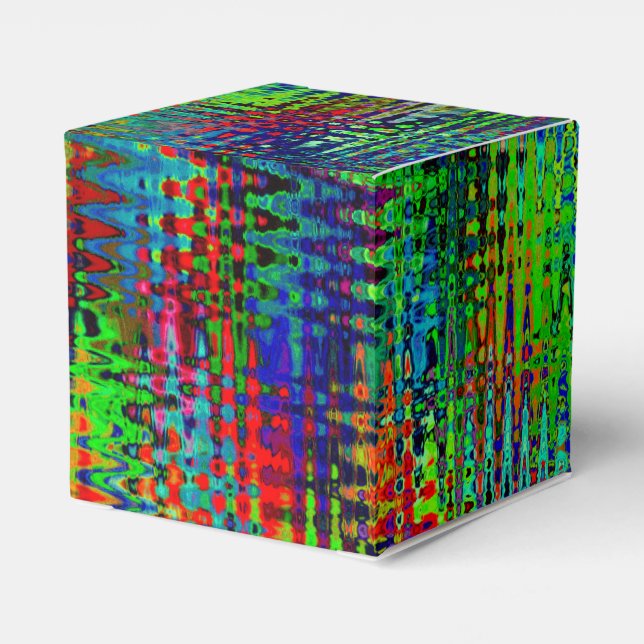 Rainbow Zickzack Abstrakt Geschenkschachtel (Rückseite)