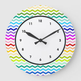 Rainbow Zickzack Große Wanduhr