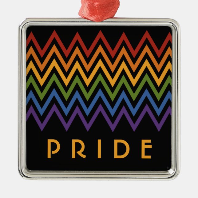 Rainbow Zickzack Pattern Sonderschmuck Ornament Aus Metall (Vorne)