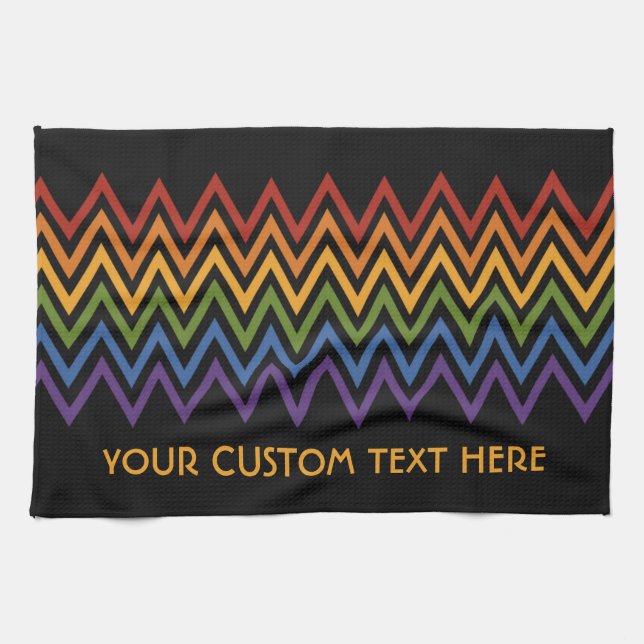 Rainbow Zickzack Patternhandtuch Geschirrtuch (Horizontal)